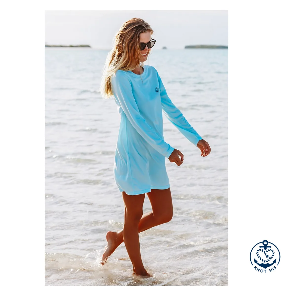 The Knot His Catch UV Sundress on the beach